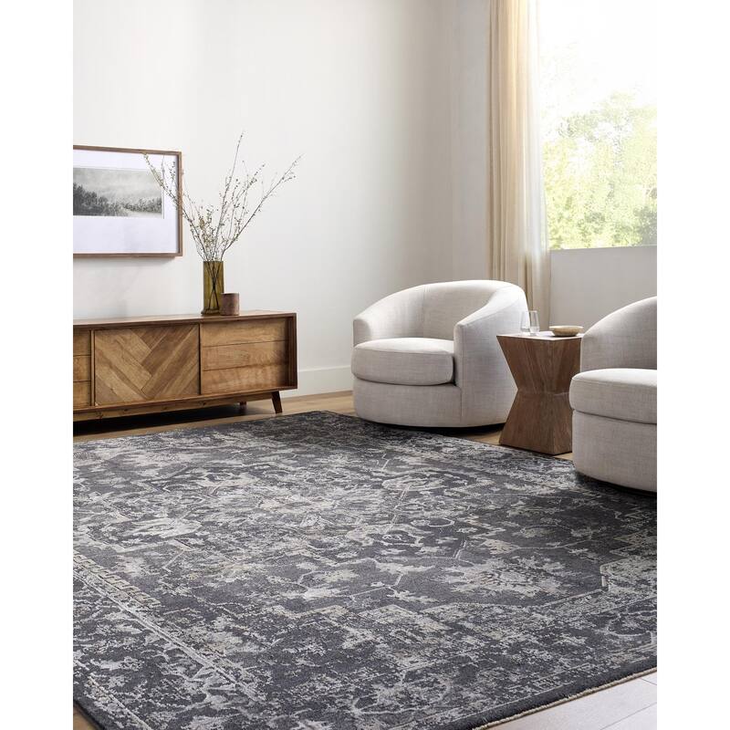 Livabliss Gakko Traditional Area Rug - Black - 7'10" x 10'2"