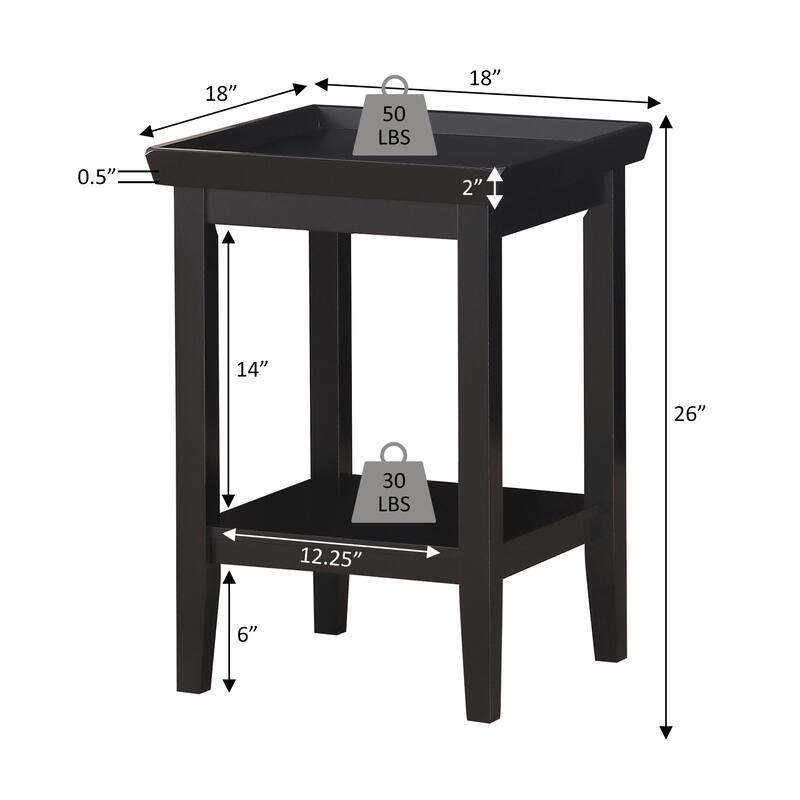 Convenience Concepts Ledgewood End Table with Shelf
