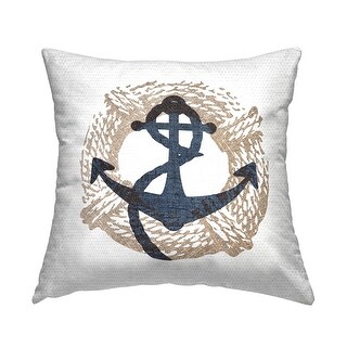 Stupell Nautical Anchor & Rope Printed Outdoor Throw Pillow Design by ...