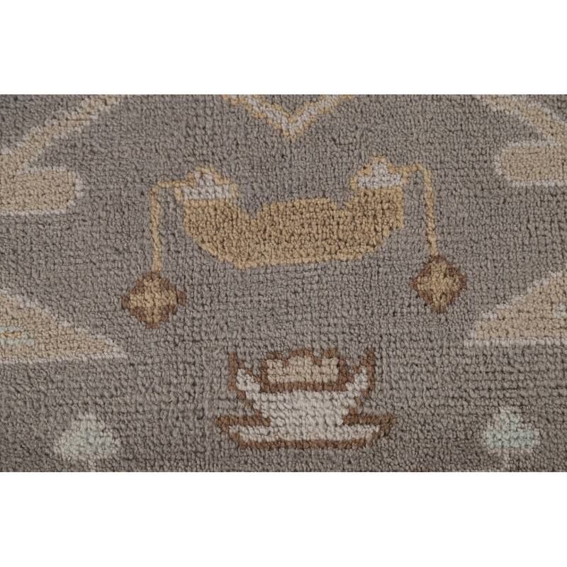 Oushak Oriental Area Rug Hand-Knotted Wool Carpet - 8'2"x 9'11"