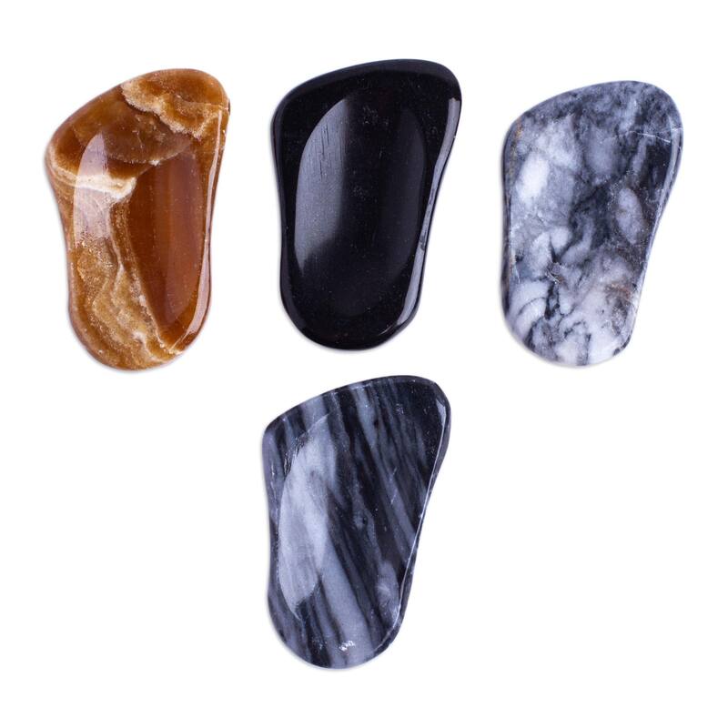 Novica Handmade Stability Amulet Stress-Relieving Stones (Pair)