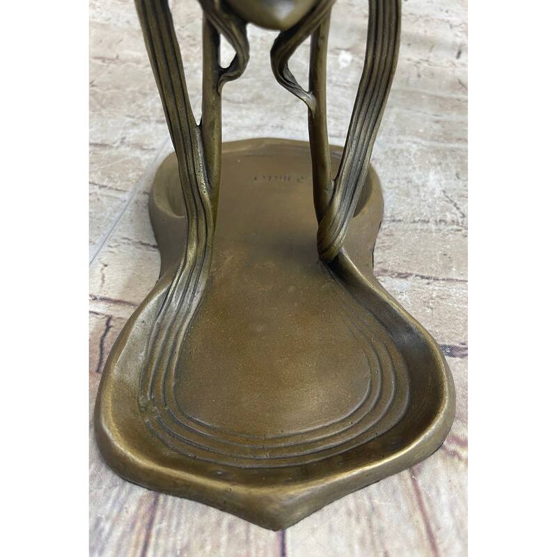 Art Nouveau Candy Soap Dish Bronze Figural Face Sculpture Figurine