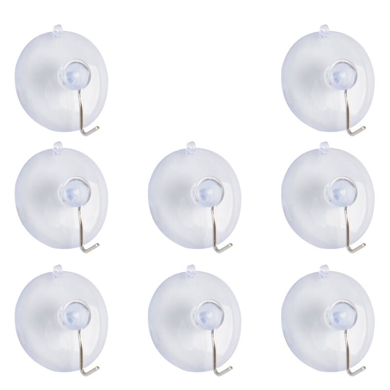 Suction Cup Hook 1.6" Removable Metal Hook Wall Vacuum Hooks Hangers - Clear