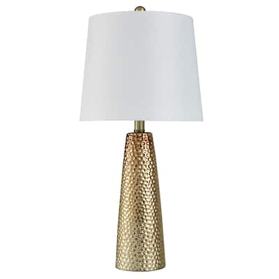 Christy Table Lamp - Golden Copper - Brussels White