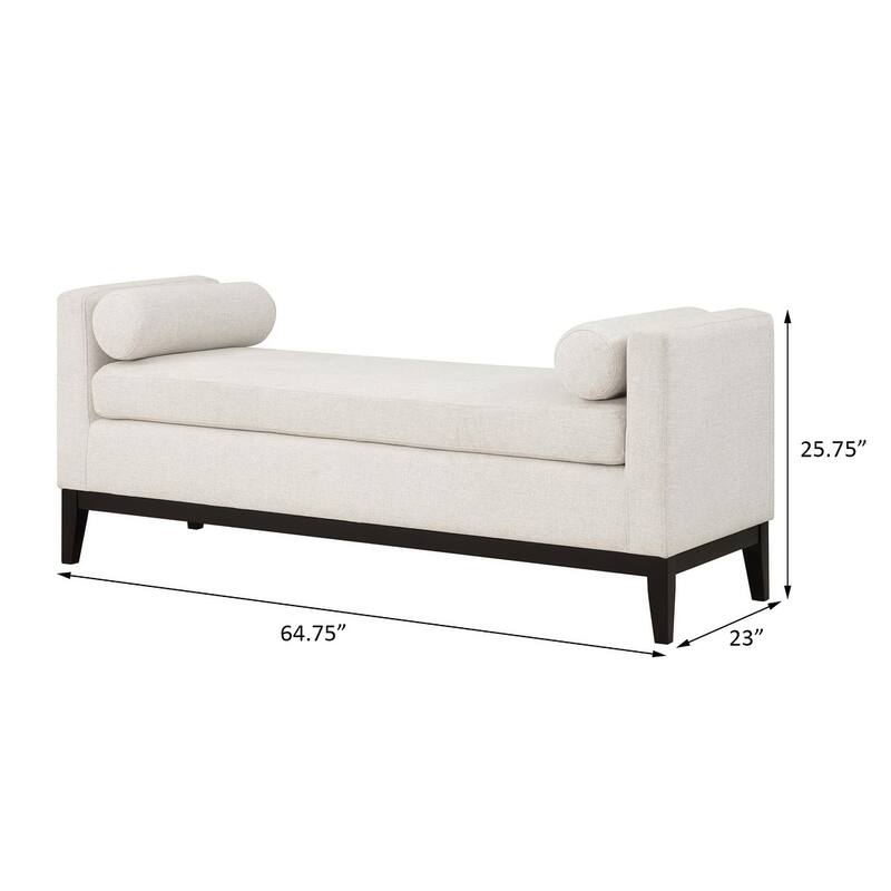 Thomas Vanilla Raised Arm Accent Bench
