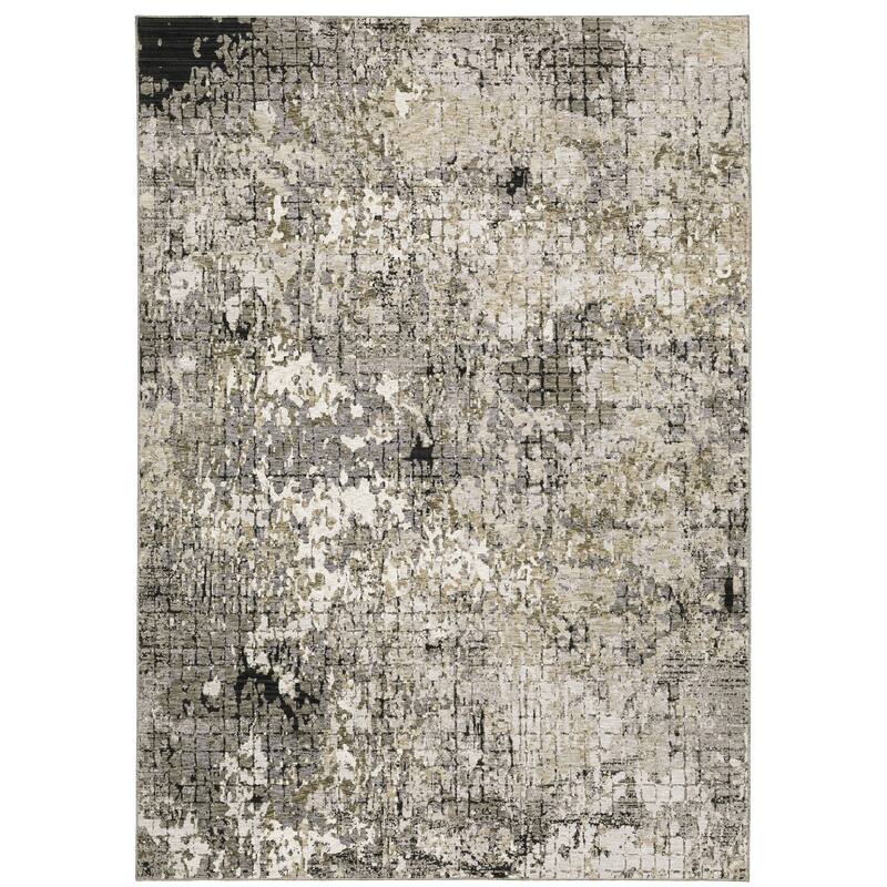 Style Haven Nelson Geometric Abstract Grey/ Ivory Indoor Area Rug - 9' 10" x 12' 10" - Rectangle