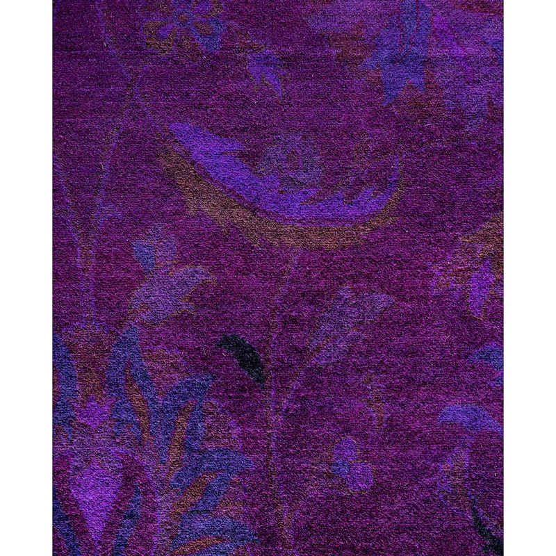 Overdyed One-of-a-Kind Hand-Knotted Area Rug - Purple - 9' 2" x 12' 5"