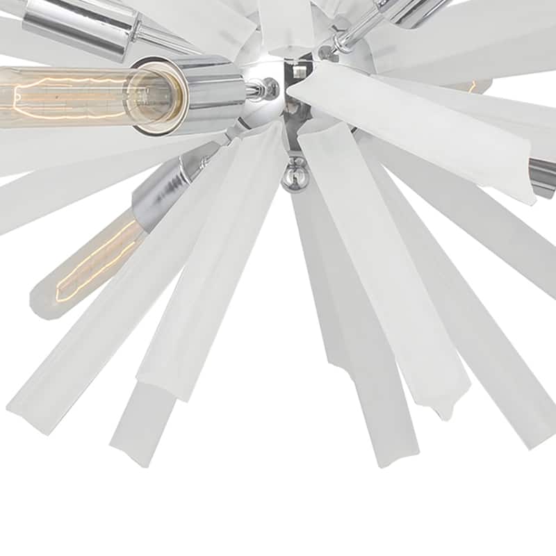 Currier 9 Light Sputnik Chandellier in Chrome and White Crystals