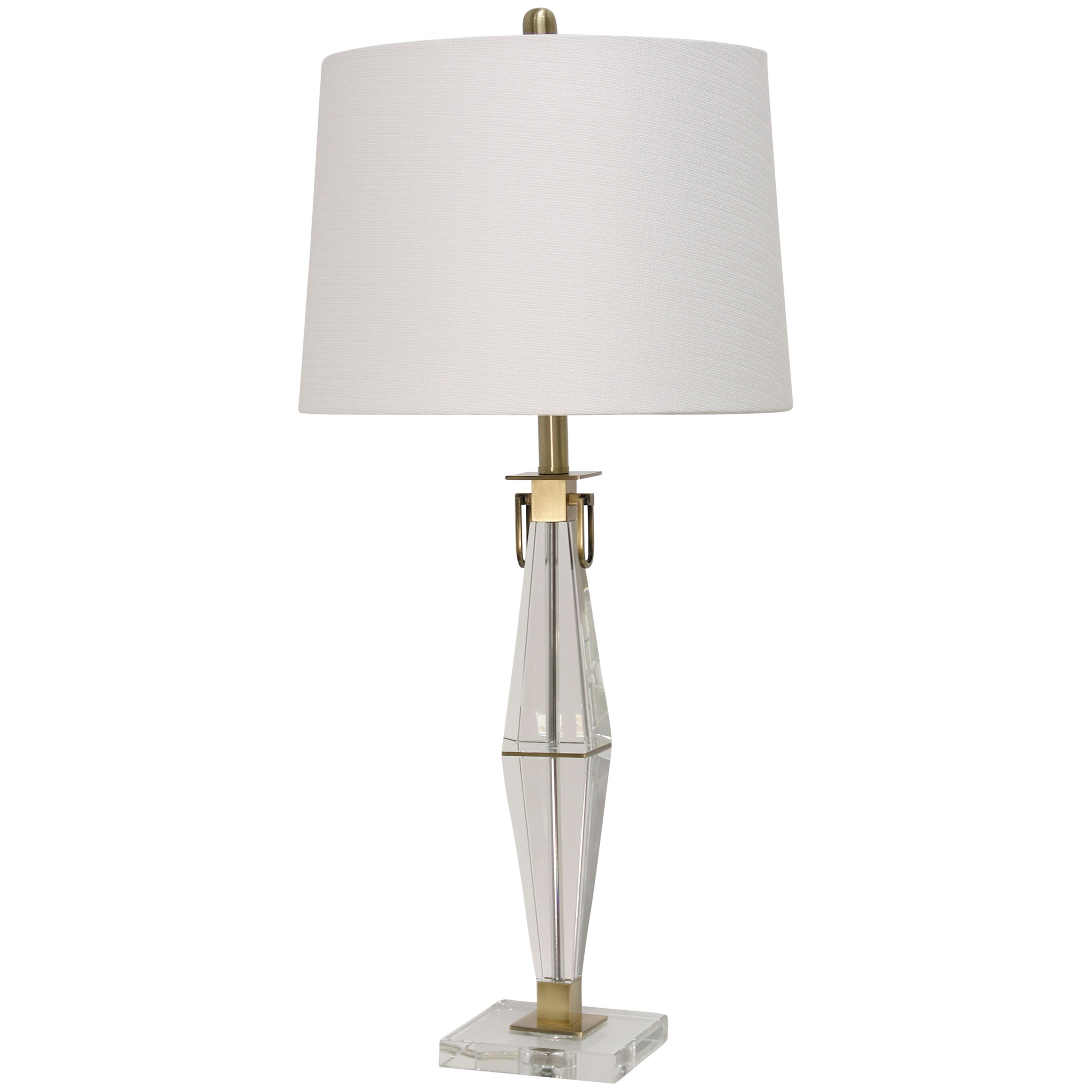 Shop Silver Orchid Hobling Clear Crystal Glass Column Table Lamp Overstock 27704124