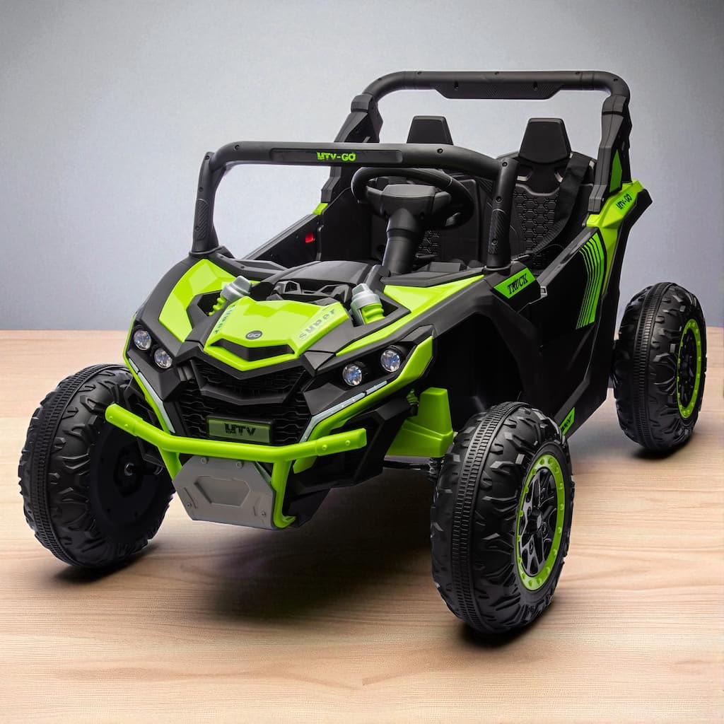 24V Two-Seater Kids Ride-On UTV with Remote Control, Four-Wheel Suspension, Bluetooth, LED Lights, for Kids 3+