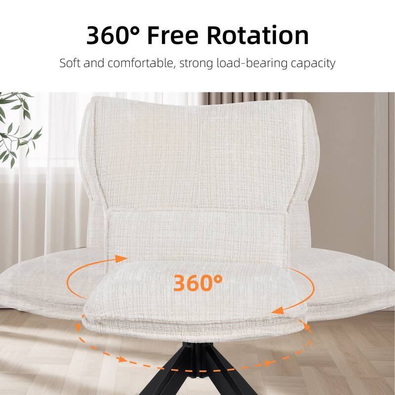 Modern Upholstered Swivel Dining Chairs Accent Side Chairs with Metal Legs