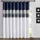 preview thumbnail 98 of 105, Silver Orchid Page Two-tone Faux Silk Single Curtain Panel 84" x 100" - Navy/White