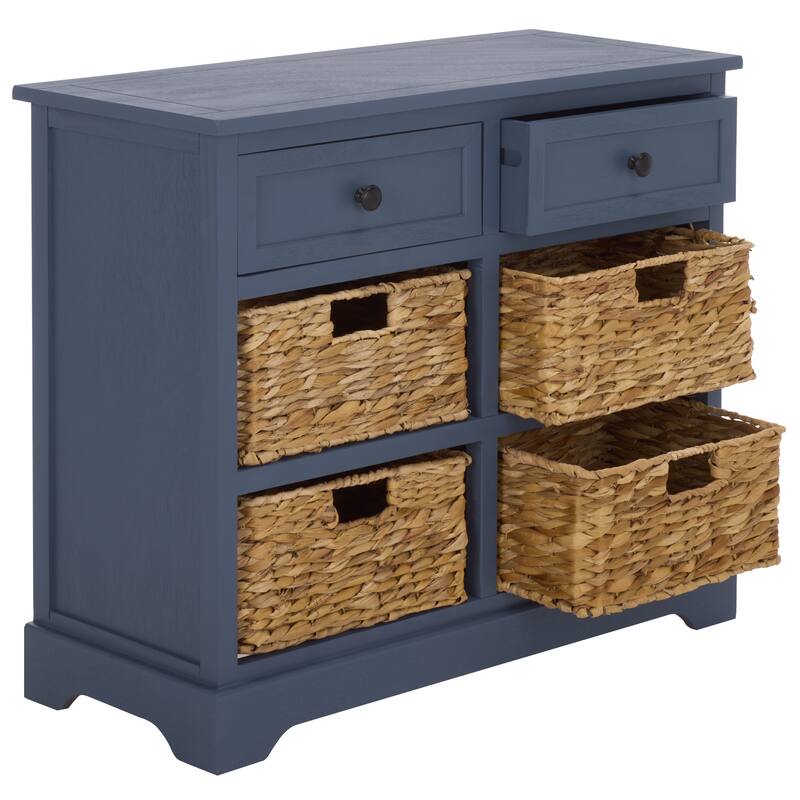 SAFAVIEH Ardelia Red 6-Drawer Storage Unit (Fully Assembled) - 30"W x 13"D x 26"H