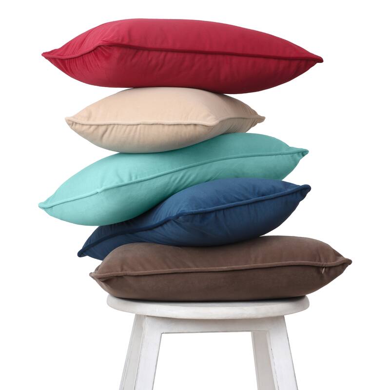 A1HC Set of 2 Luxurious Fine Soft Velvet Throw Pillow Covers Only, For Sofas, Beds, Vibrant Colors and Hidden Zipper