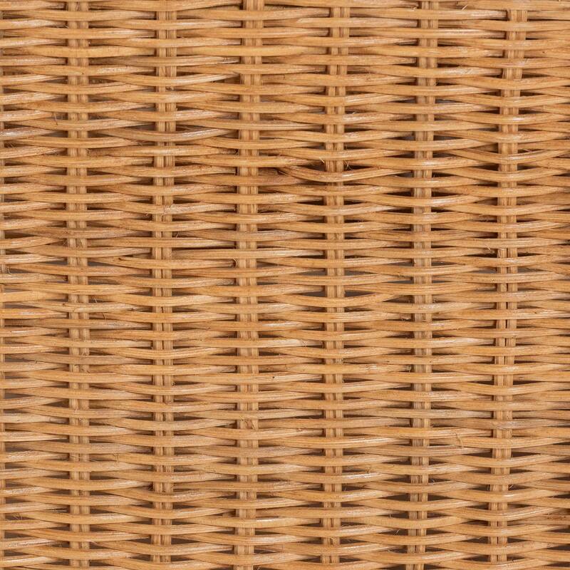 Carina Natural Rattan Armchair with Cushion - Handwoven Lounge Chair with U-Shaped Silhouette and Deep Seating