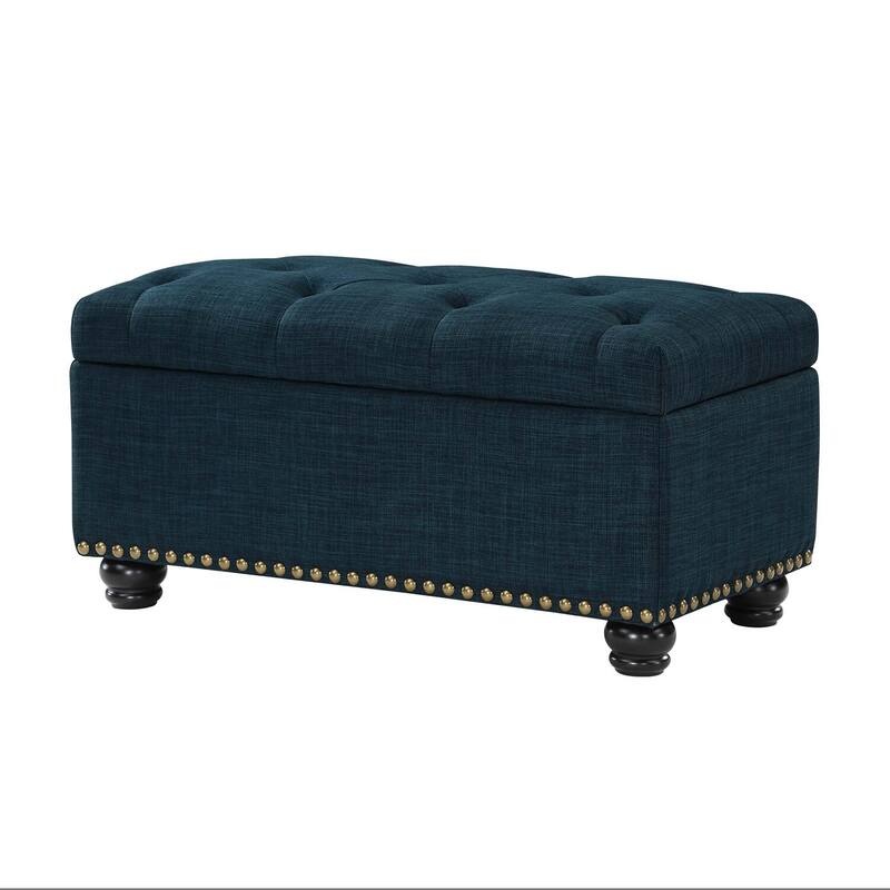 Storage Ottoman - Upholstered Storage Bench with Ample Hidden Space and Comfortable Cushion Seating