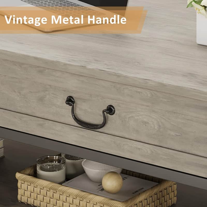 41" Coffee Table with 2 Storage Drawers, Rustic Coffee Tables