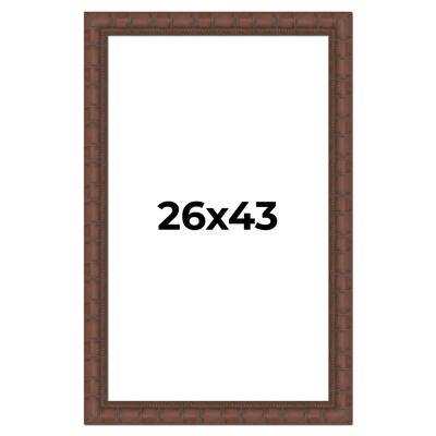26x43 Frame Pewter Solid Wood Picture Frame Width 1.625 Inches | Interior Frame Depth 0.6875 Inches