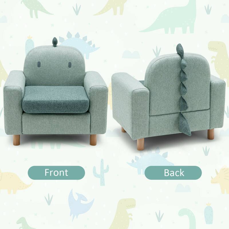 Gymax Kids Dinosaur/Panda/Chick Sofa Wooden Armrest Chair Couch w/
