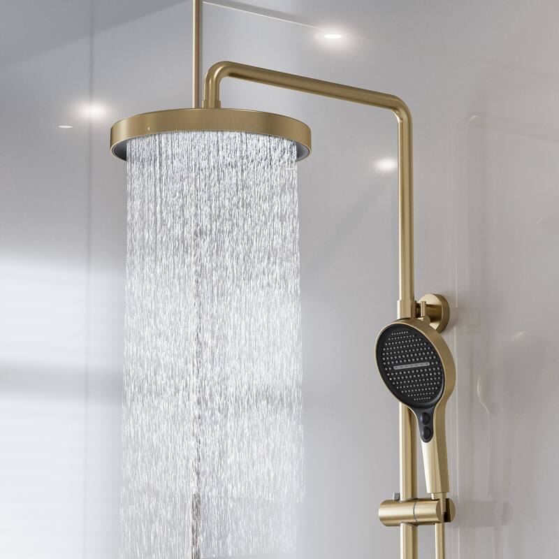 Modland 3-Function Wall Mount Shower System with Tub Spout 10.8" Rainfall Shower & Handheld Shower