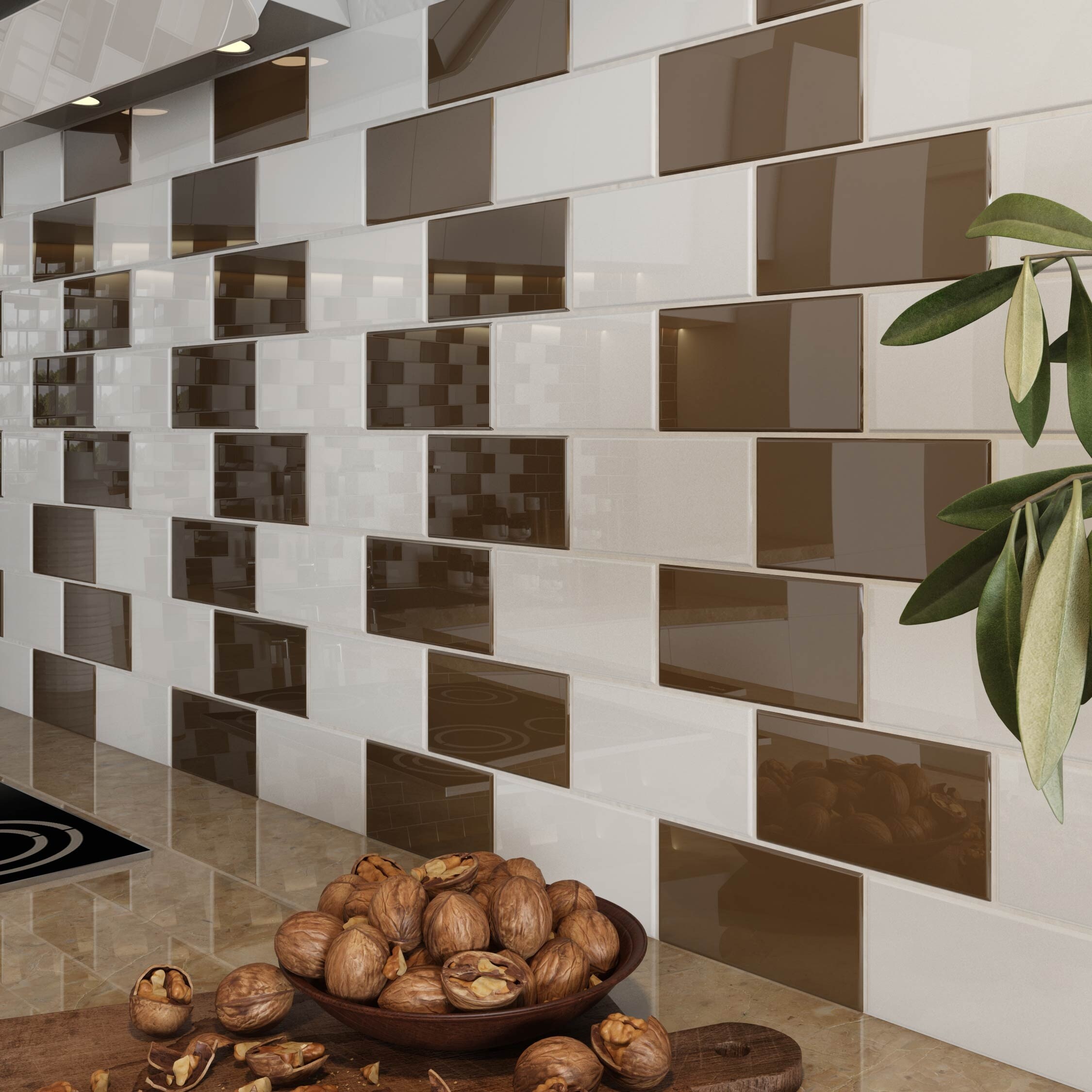 Shop Black Friday Deals On Classic Brown Subway Tiles 5 5 Square Feet 44 Pieces Per Unit Overstock 10518280
