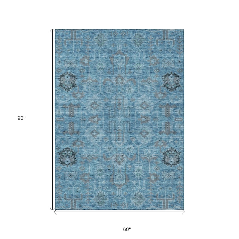 HomeRoots Oriental Traditional Rectangle Outdoor Rug