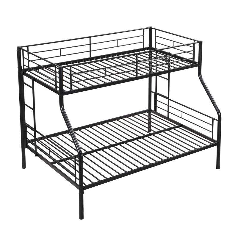 Metal Twin Over Full Bunk Bed with Storage, Easy Assembly, No Box Spring Needed