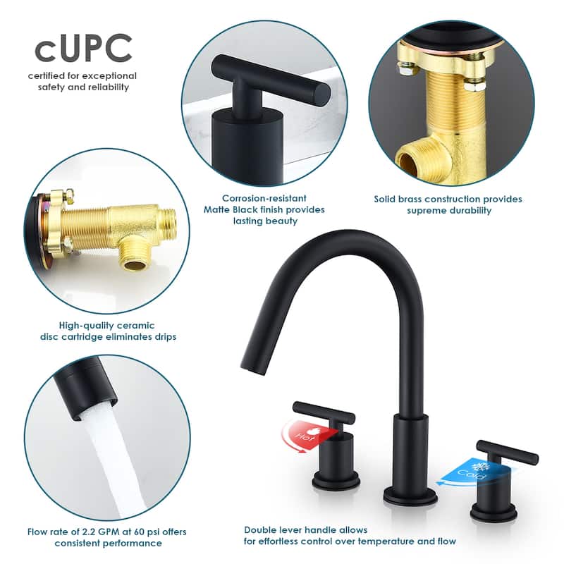 Altair Balen 8. in Widespread 2-Handle Bathroom High-Arc Faucet