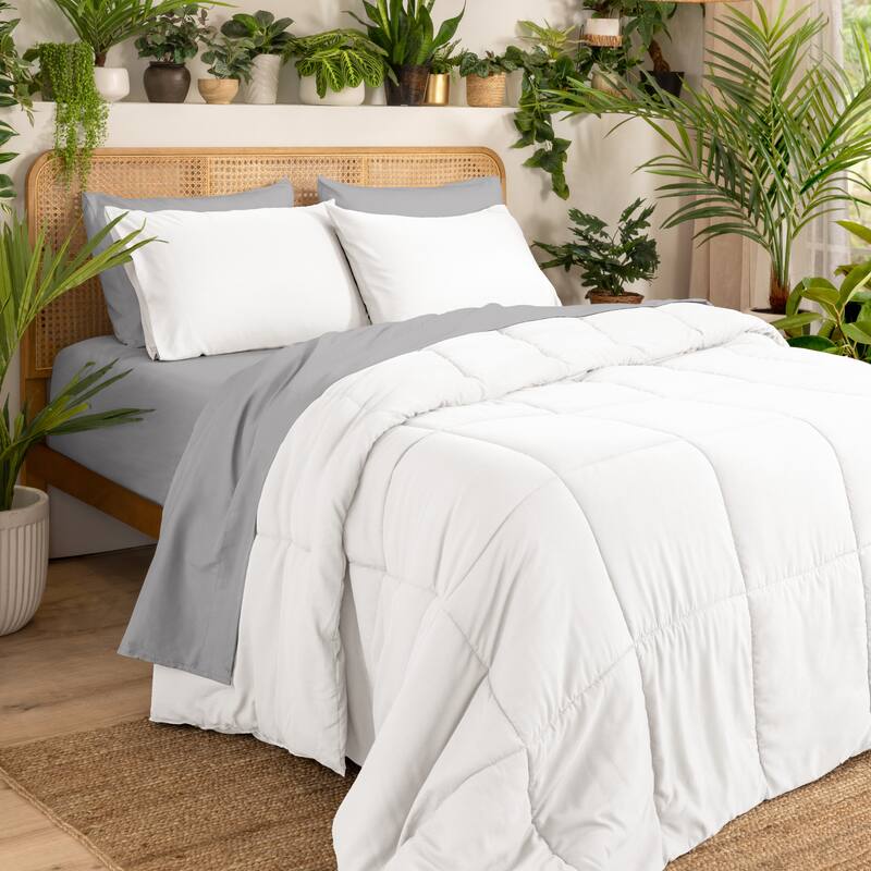 Ivy Union Microfiber Comforter Set - Full - White - Box Stitch