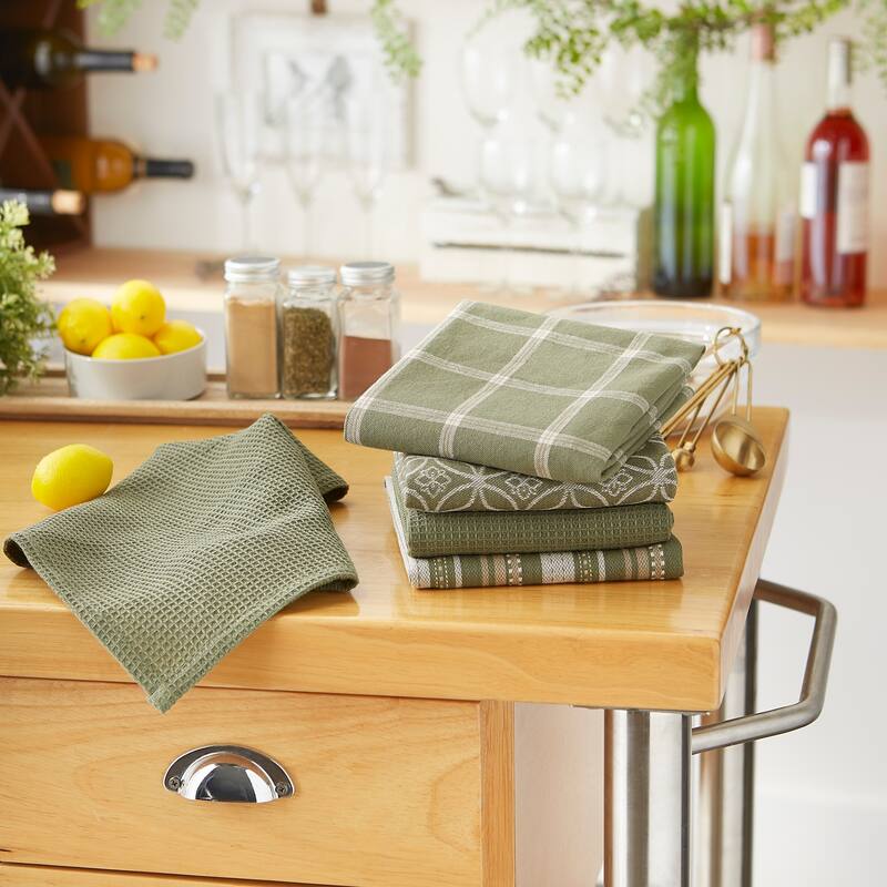 DII Assorted Kitchen Dishtowel & Dishcloths (Set of 5)