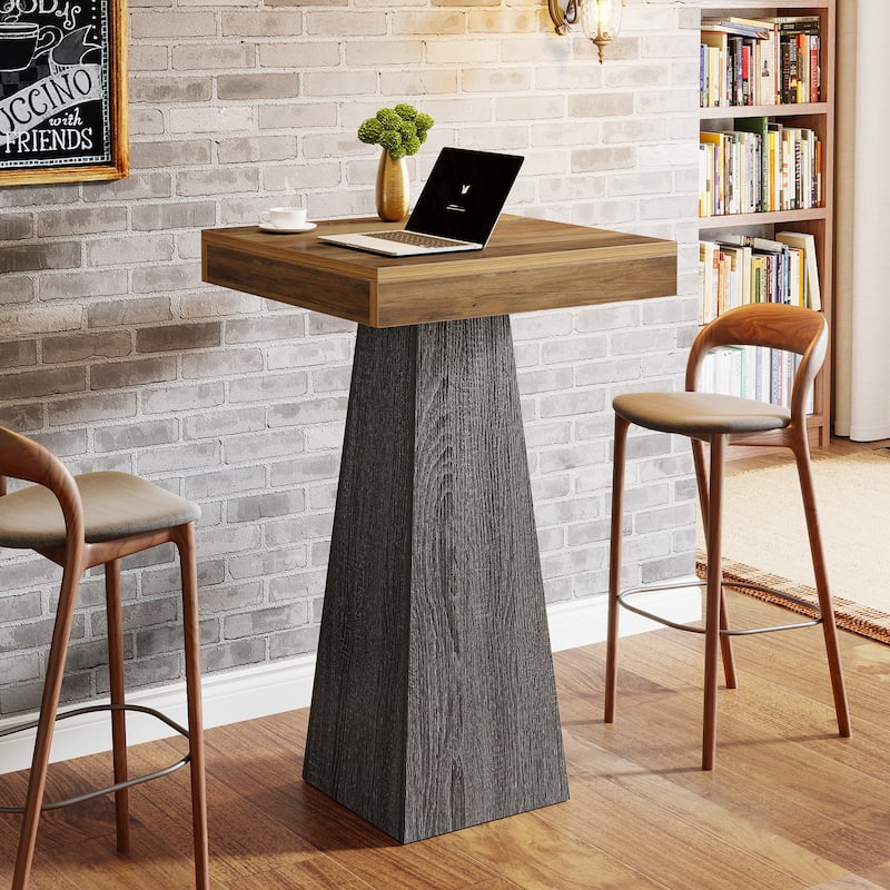 37.4" Bar Table High Square Pub Table for Small Bars
