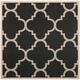 SAFAVIEH Courtyard Maryanne Indoor/ Outdoor Waterproof Patio Backyard Rug - 5'3" x 5'3" Square - Black/Beige