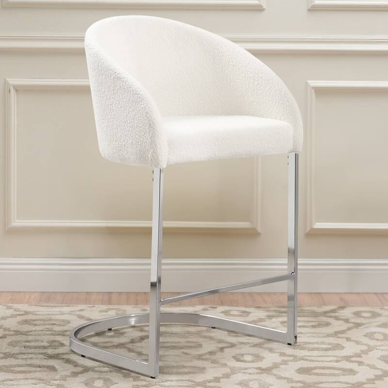 26" Fabric Upholstered Counter Height Bar Stools with Arms - 37" H x 22.4" W x 22" D