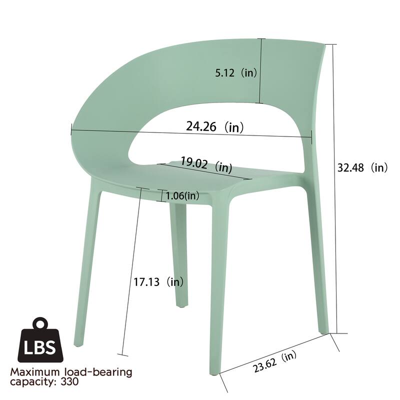 PP Dining Chair - Single-Side Design for Indoor/Outdoor, Single