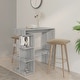 preview thumbnail 14 of 48, vidaXL Bar Table with Storage Rack 39.4"x19.7"x40" Engineered Wood - 39.4" x 19.7" x 40"