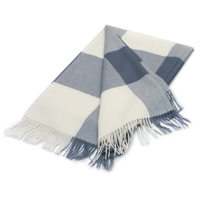 Novica Handmade Comfy Checks In Azure Throw