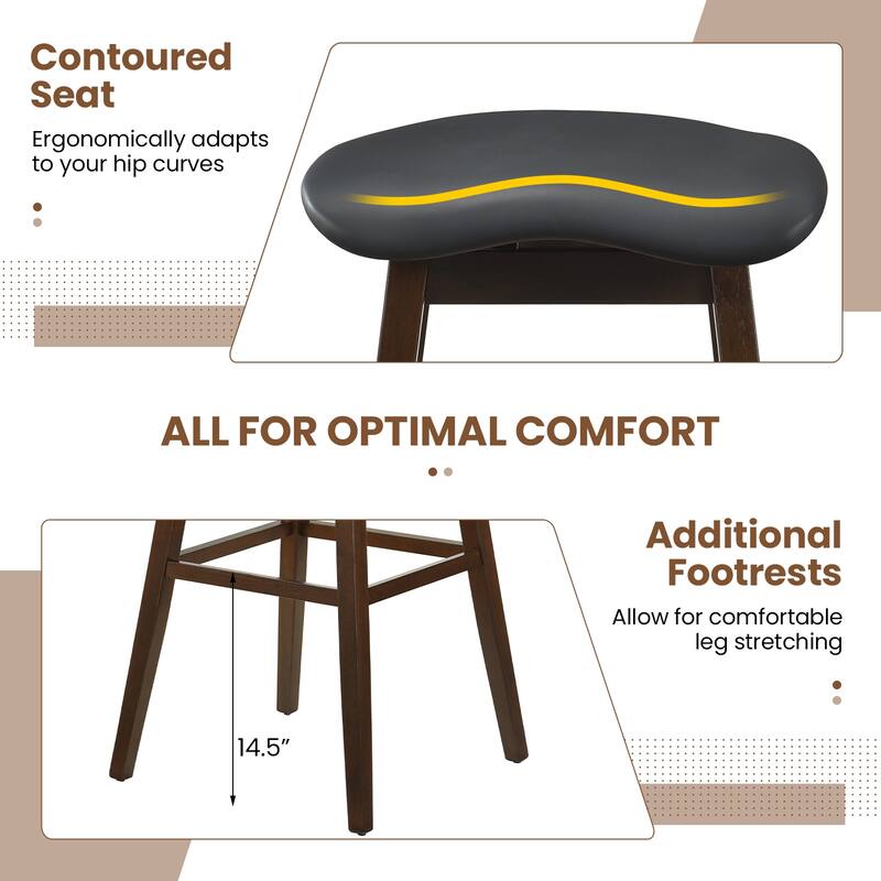 Gymax Set of 2 Swivel Bar Stools 31'' Bar Chairs w/ Padded Contoured