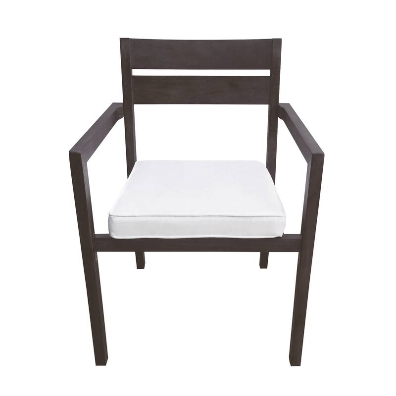 7-Piece Outdoor Acacia Wood Dining Set with Table and 6 Upholstered Chair