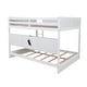 preview thumbnail 11 of 38, Queen Over Queen Size with Underbed Storage Bookcase and Charging Station, Wood Bunk Bed Frame with Panel Guardrails and Ladder