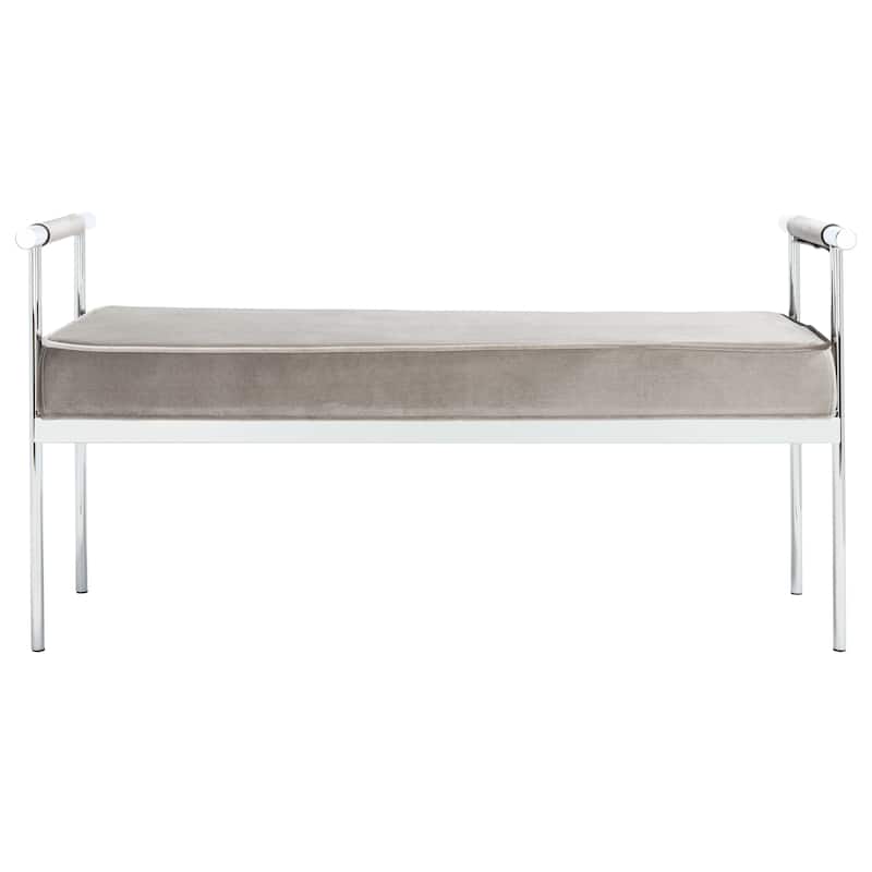 SAFAVIEH Pinkey Glam Long Rectangle Cushion Bench with Arms - 48" W x 17.3" L x 24.8" H - 48Wx17Dx25H
