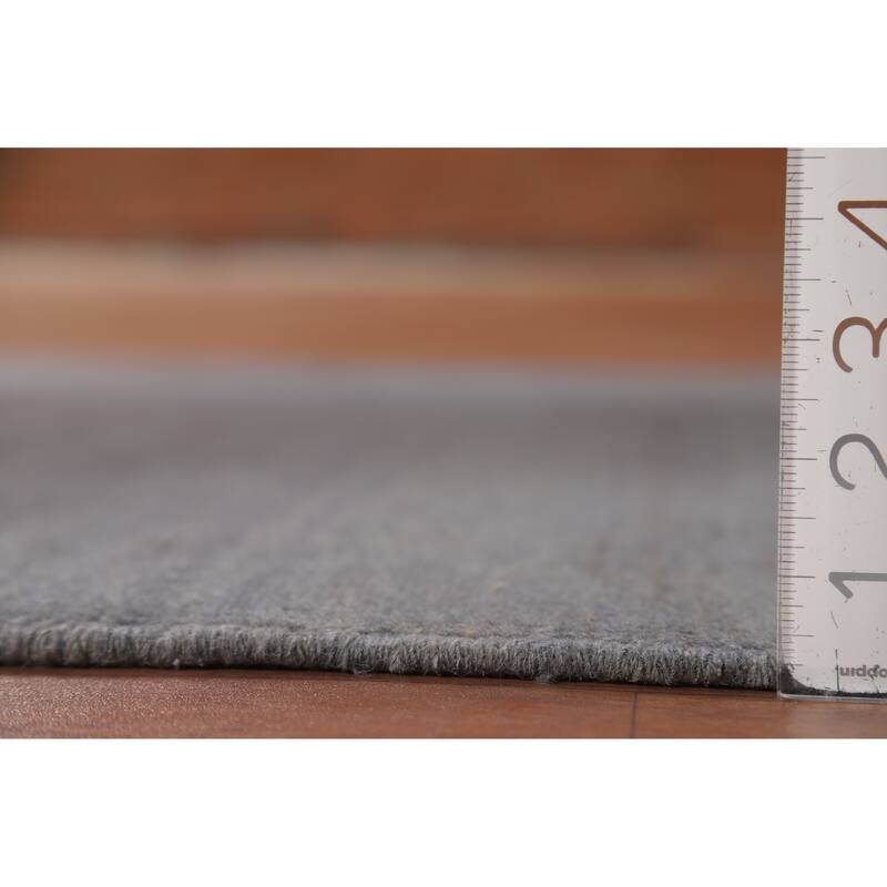 Gray Blue Gabbeh Modern Foyer Rug Hand-Knotted Wool Carpet - 3'7"x 4'9"