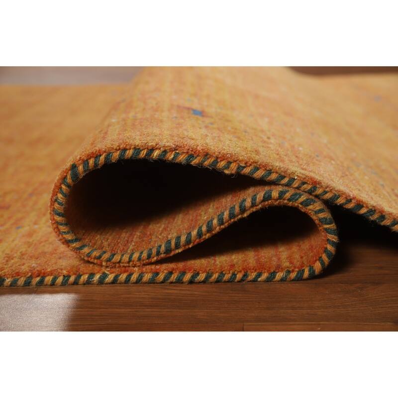 Gabbeh Indian Area Rug Handmade Orange Wool Carpet - 4'11" x 7'7"