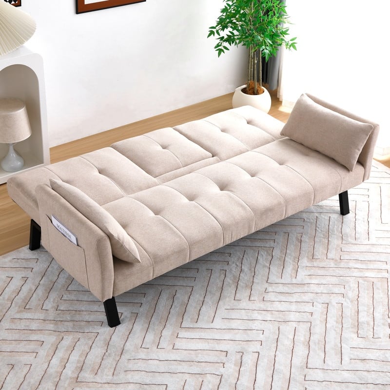 70" Cotton And Linen Cushion Sofa