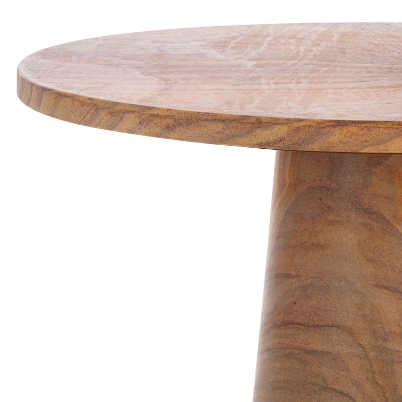 SAFAVIEH Couture Ghicu Tall Round Marble Accent Table - 22 In W x 21 In D x 24 In H - 21"W x 21"D x 24"H