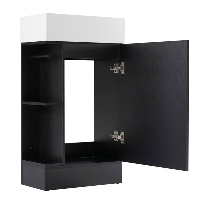 Modern 18.6" Bathroom Vanity with Sink and Two-tier Shelf，Left or Right Orientation