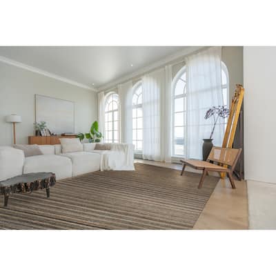 Rust Contemporary Stripe Reversible Striped flatweave Area Rug - Elegant and Timeless Design - 5' x 8'