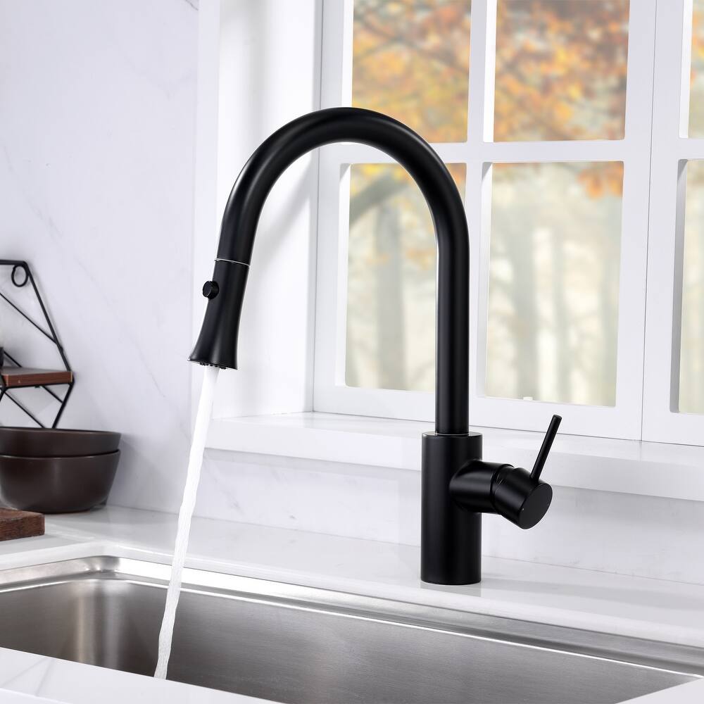 Luxier KTS11 Single Handle Pull Down Sprayer Kitchen Faucet