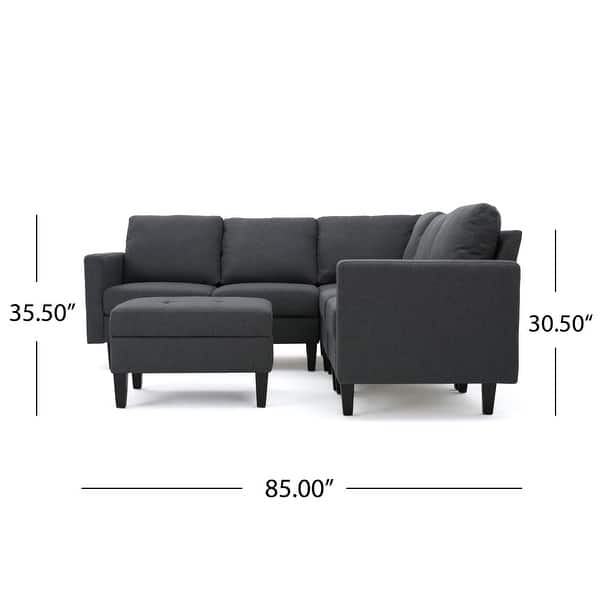 dimension image slide 5 of 7, Zahra 6-piece Sofa Sectional with Ottoman by Christopher Knight Home