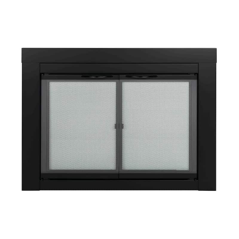 Pleasant Hearth Alpine Fireplace Glass Door Small Black - Small - Black