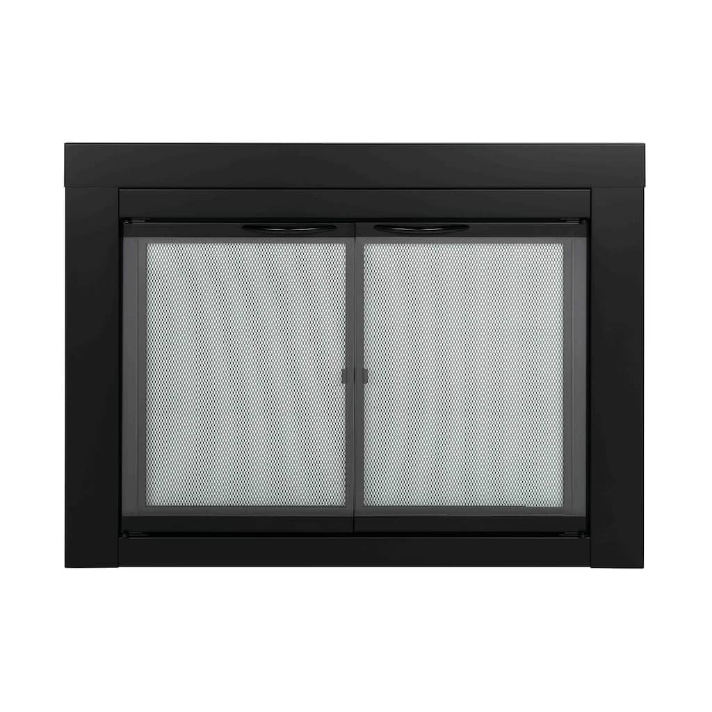 Pleasant Hearth Alpine Fireplace Glass Door Small Black
